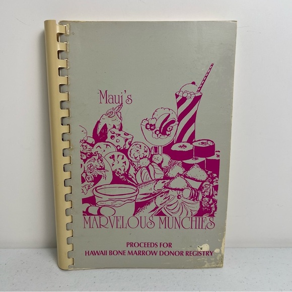 Maui’s Marvelous Munchies VTG Spiral Cookbook Hawaii Bone Marrow Donor Society - Picture 1 of 14